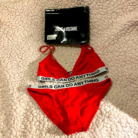 Zadig & Voltaire designer size 10-12 (FR 44) red bikini - Picture 3 of 14